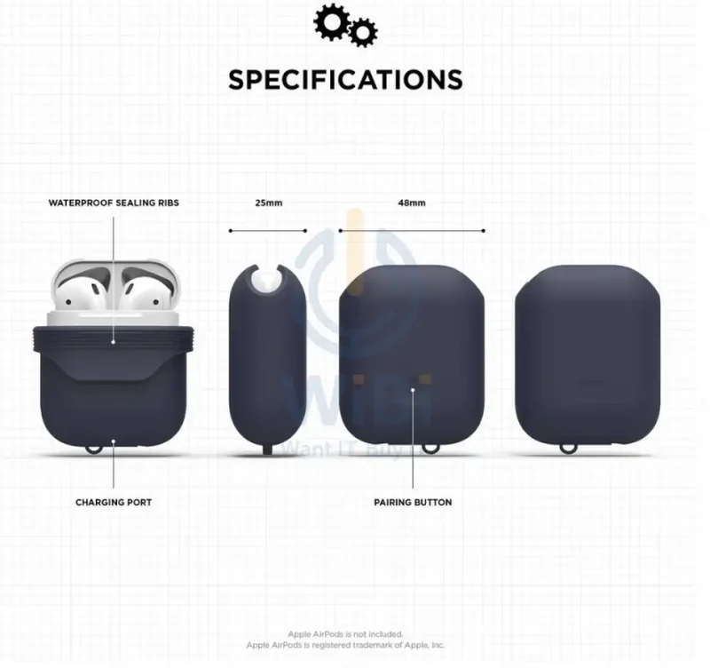 Elago AirPods 1&2 WaterProof Case - Jean Indigo