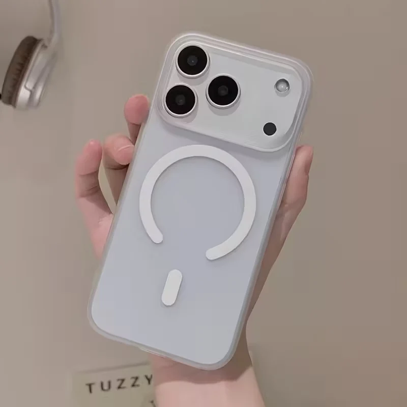 MagSafe Frosted Phone Case for iPhone 17 Pro Max - White