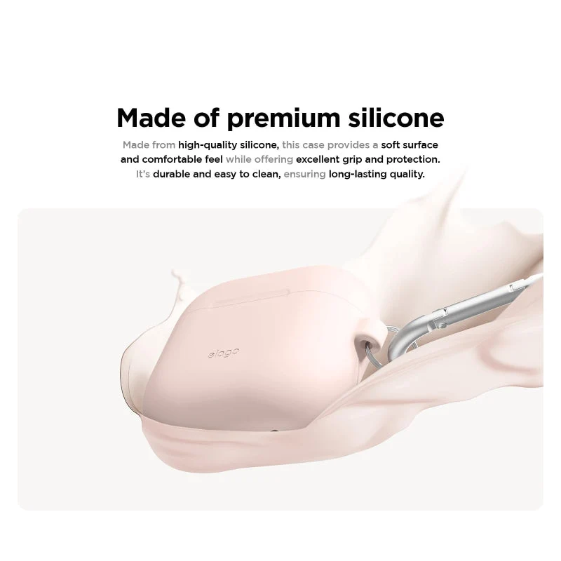 Elago Silicone Hang Case For Apple AirPods 5/AirPods 4 - Sand Pink