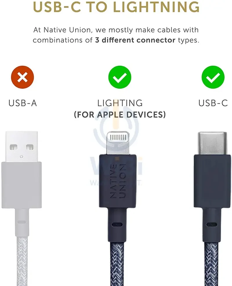 Native Union Belt Cable USB-C to Lightning 1.2M - Indigo