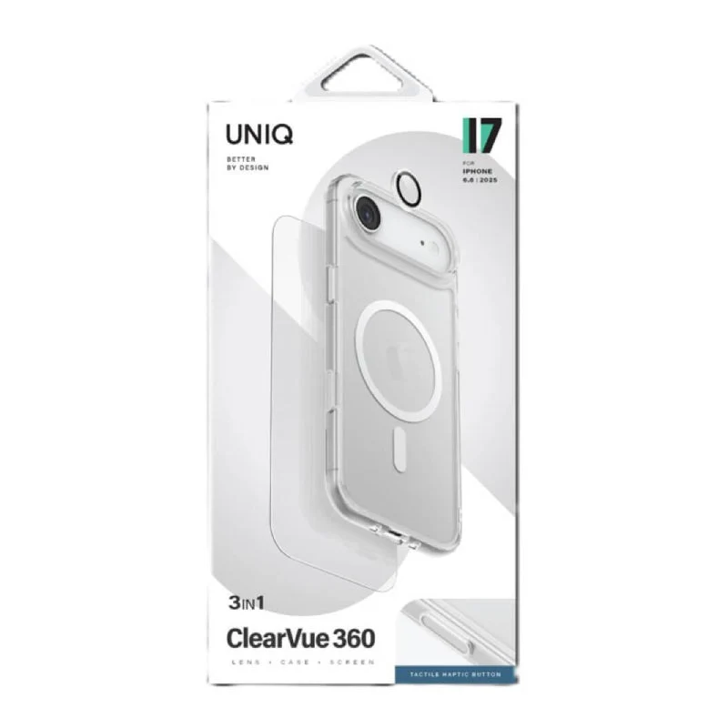 Uniq Hybrid Magclick Charging Clearvue 360 Essential Bundle Pack for Apple iPhone Air - Clear