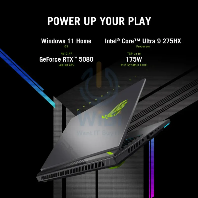 ASUS ROG Strix - 18" 2.5K WQXGA / RTX 5080 16GB VGA / Ultra 9 / 32GB / 1TB (NVMe M.2 SSD / Gray