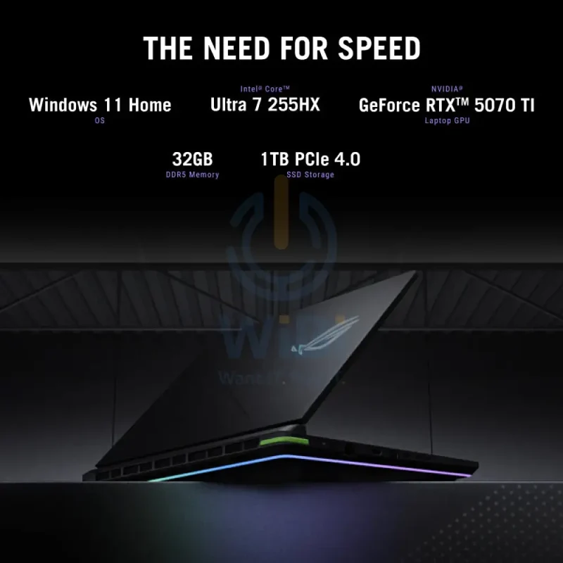 ASUS ROG Strix - 16" FHD+ / RTX 5070 Ti 12GB VGA / Ultra 7 / 32GB / 1TB (NVMe M.2 SSD)