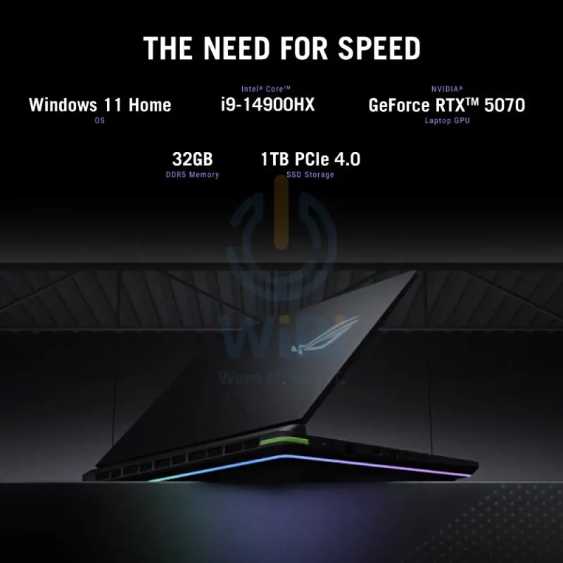 ASUS ROG Strix - 16" 2.5K WQXGA / RTX 5070 8GB VGA / i9 / 32GB / 1TB (NVMe M.2 SSD) / Gray