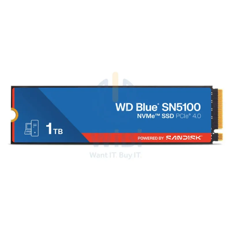 قرص حالة صلبة دبليو دي بلو SN5100، NVMe، بسعة 1 تيرابايت، بسرعة تصل إلى 7100 ميجابايت/ثانية، M.2 2280، PCIe الجيل الرابع x4