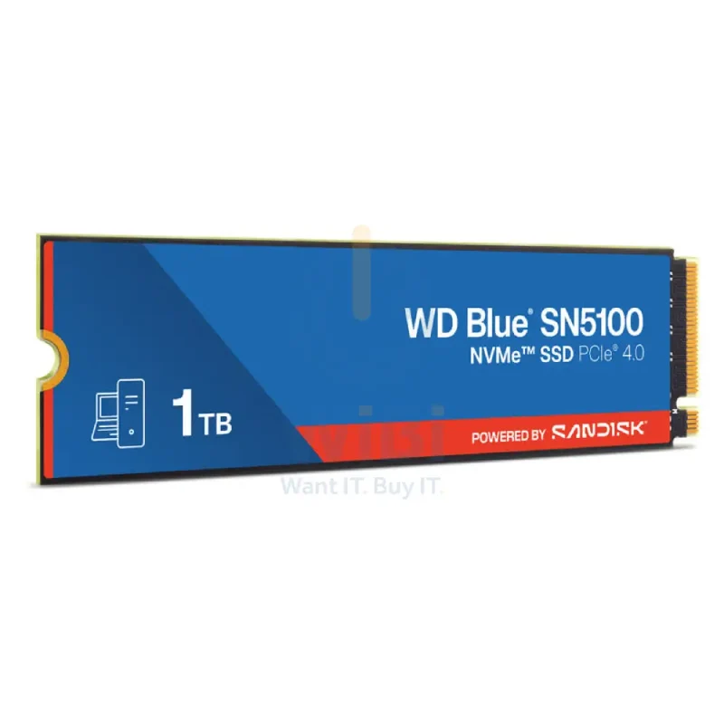 قرص حالة صلبة دبليو دي بلو SN5100، NVMe، بسعة 1 تيرابايت، بسرعة تصل إلى 7100 ميجابايت/ثانية، M.2 2280، PCIe الجيل الرابع x4
