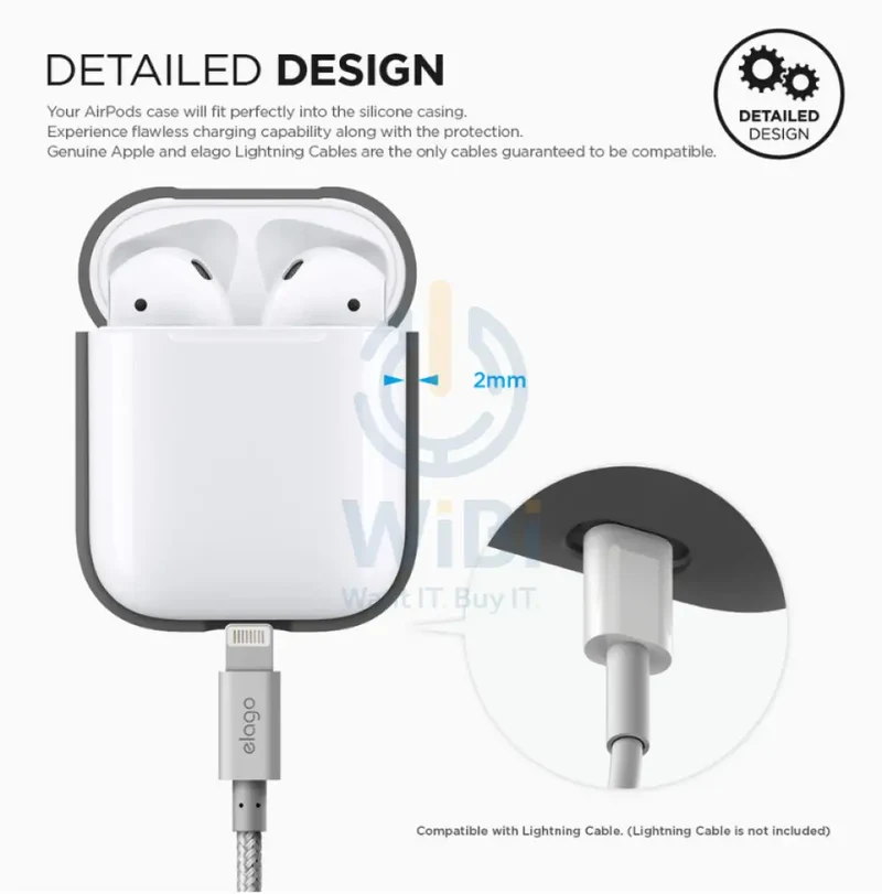 Elago AirPods 1&2 Silicone Case - Dark Gray