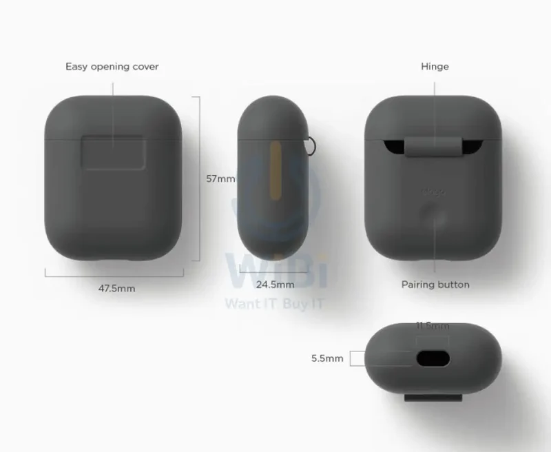 Elago AirPods 1&2 Silicone Case - Dark Gray