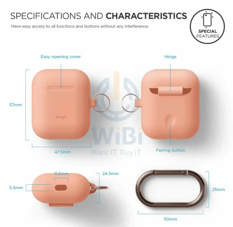 Elago Airpods 1&2 Hang Case - Peach