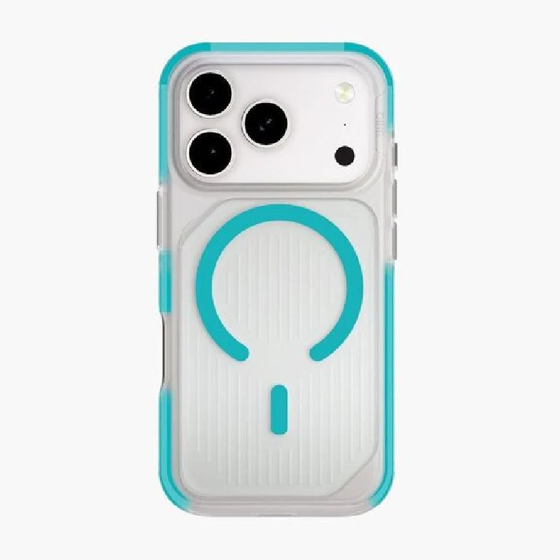 Uniq Hybrid Combat Active Magclick Charging Case For Apple iPhone 17 Pro - Frost Clear/Turquoise