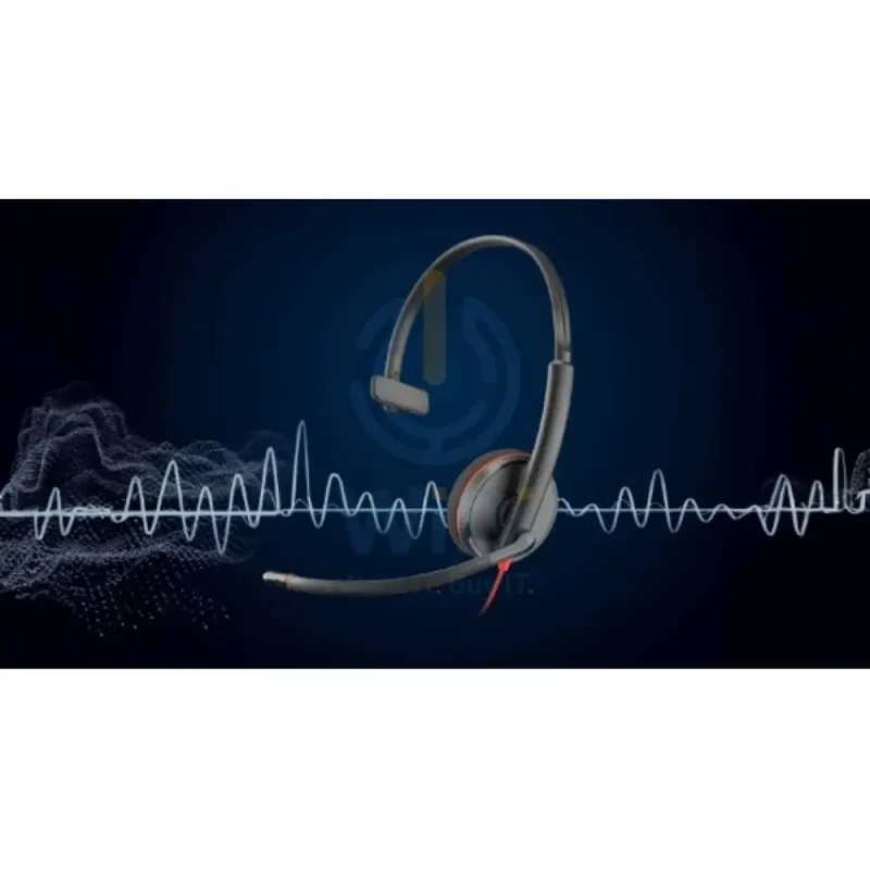 سماعة رأس إتش بي بولي بلاك واير 3210 مونو يو إس بي سي، على الأذن / مع محول يو إس بي C/A / ضمان سنتين