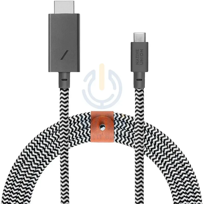 Native Union Belt HDMI Cable - USB-C To HDMI - Zebra