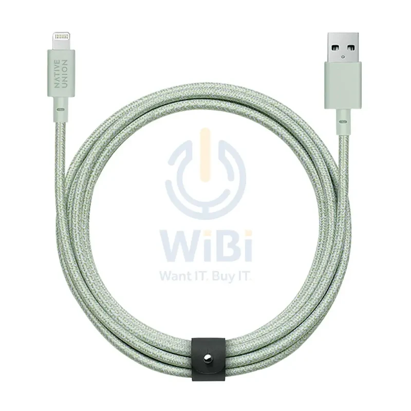 كابل نيتيف يونيون بيلت XL - من USB-A إلى لايتنينج 3 متر - أخضر مريمي
