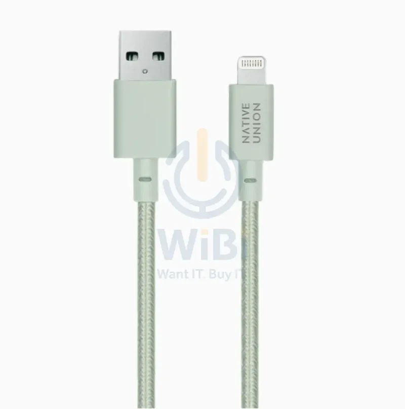 كابل نيتيف يونيون بيلت XL - من USB-A إلى لايتنينج 3 متر - أخضر مريمي