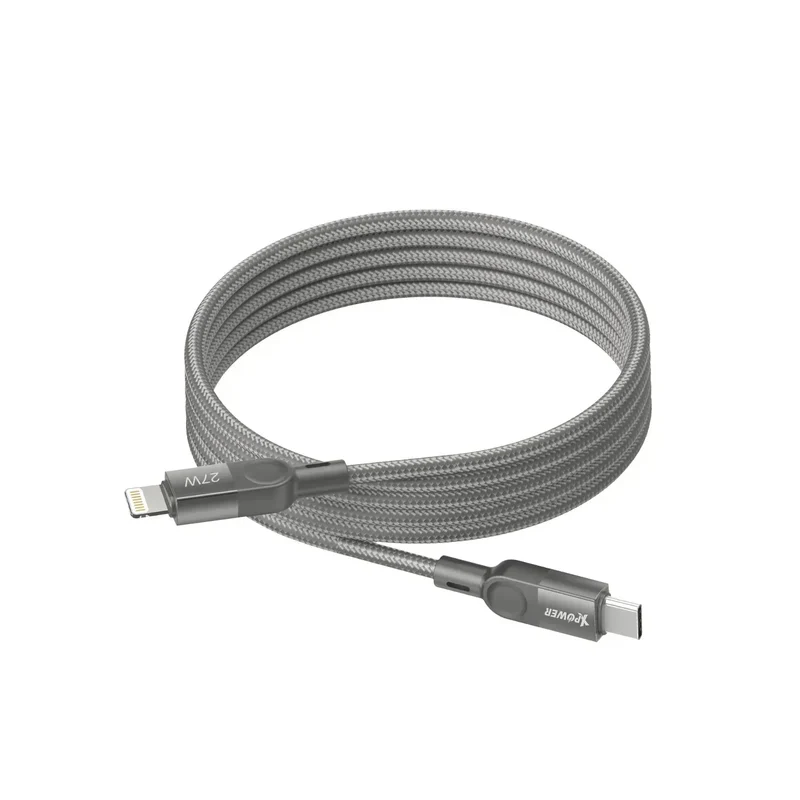 كابل مغناطيسي إكس باور من USB-C إلى Lightning - 27 واط / طول 1 متر / تيتانيوم