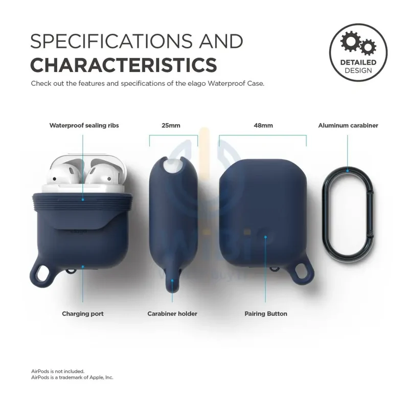 Elago AirPods 1 & 2 Waterproof Hang Case - Jean Indigo
