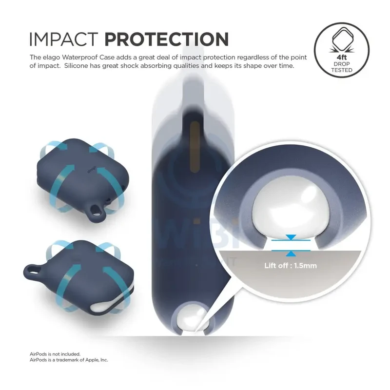 Elago AirPods 1 & 2 Waterproof Hang Case - Jean Indigo
