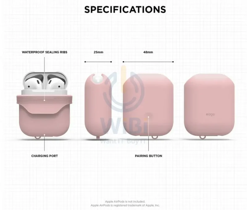Elago AirPods 1 & 2 WaterProof Case - Lovely pink