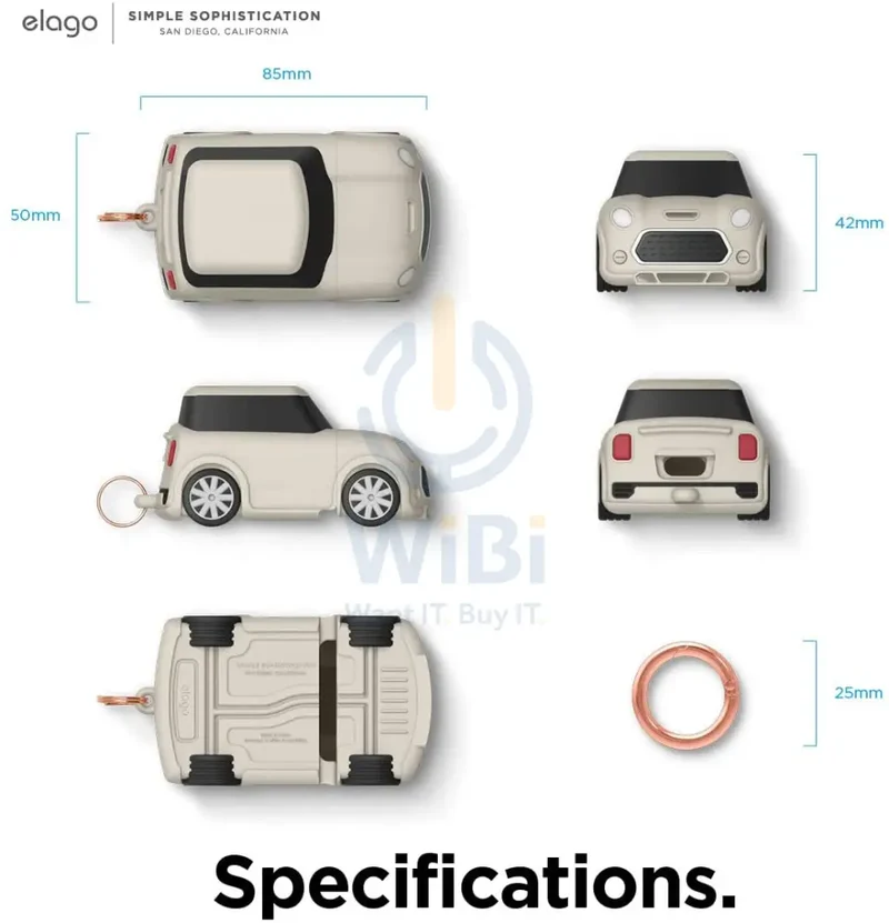 Elago AirPods 1 & 2 Mini Car Case - Classic White