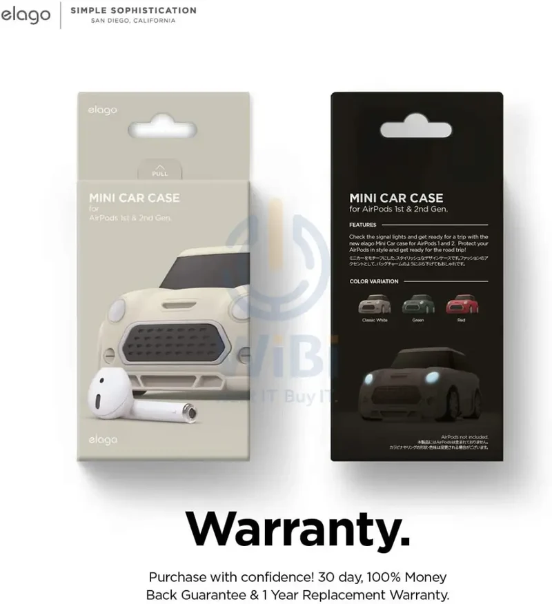 Elago AirPods 1 & 2 Mini Car Case - Classic White