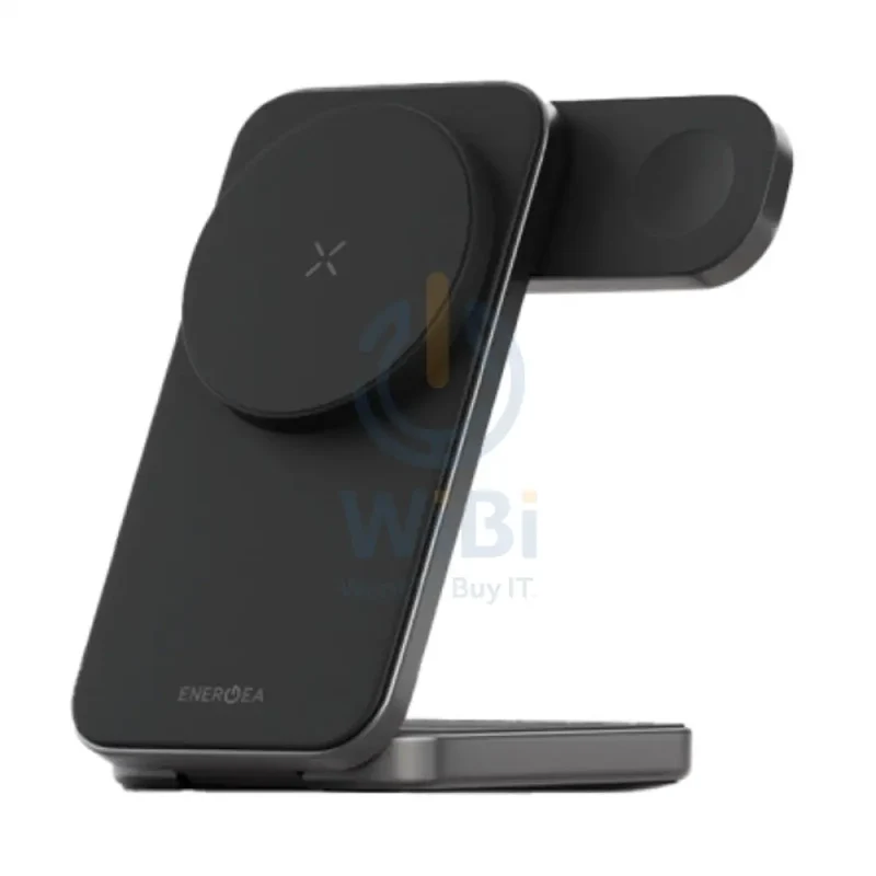 Energea Essential Kit Ampcharge GaN Wall Charger with MagTrio Plus 3-in-1 Wireless Charger with Helix USB-C to USB-C Cable - Black