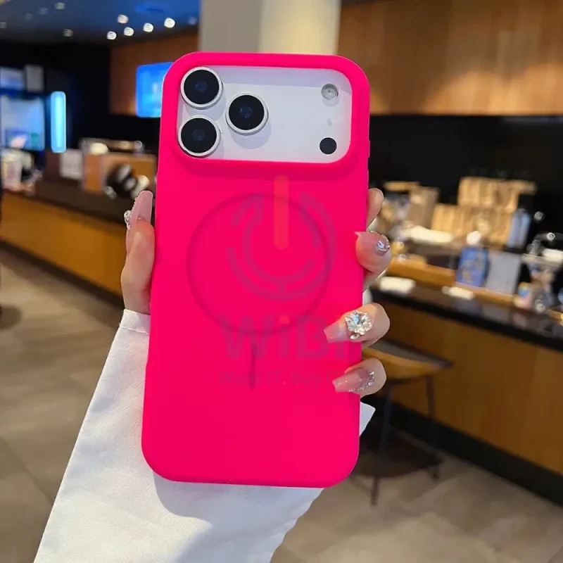 MagSafe Magnetic Wireless Charging Luxury Liquid Silicone Case for iPhone 17 Pro Max - Firefly Rose