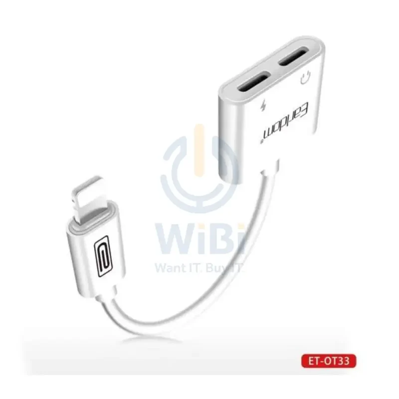 Earldom OT33 2-in-1 Lightning Adapter - White