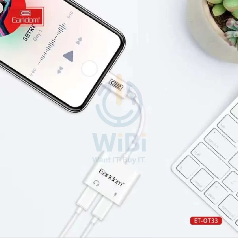 Earldom OT33 2-in-1 Lightning Adapter - White
