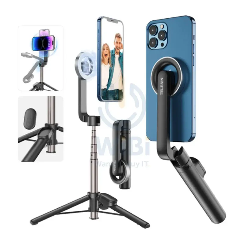 TELESIN Magnetic Bluetooth Selfie Stick - Black