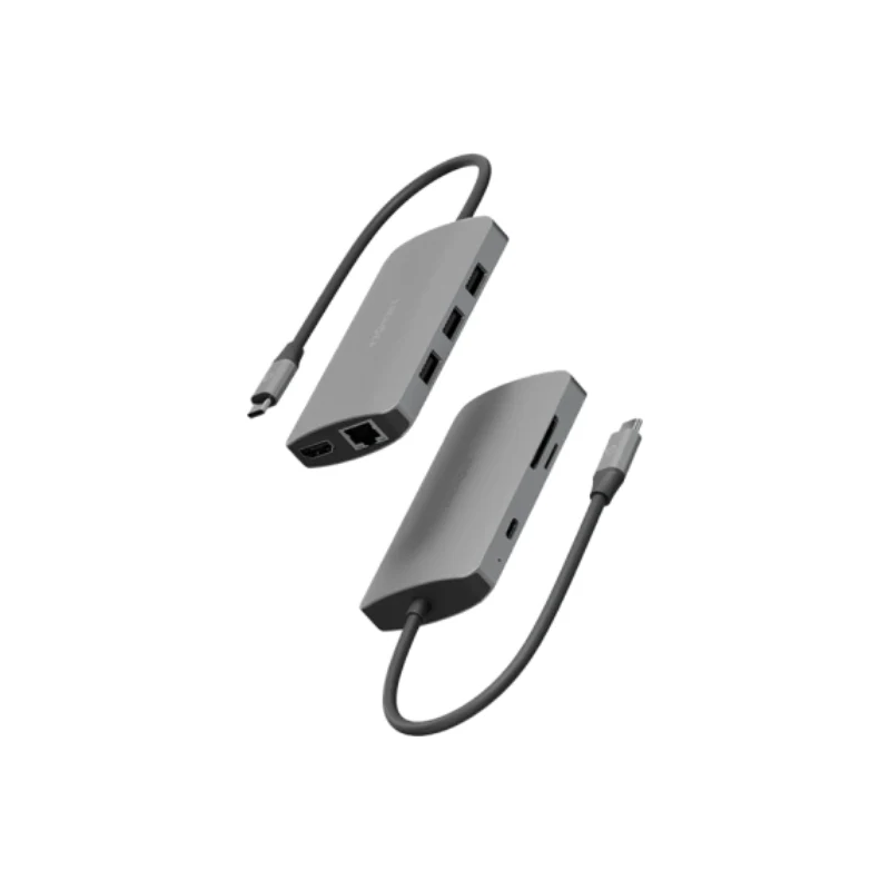 Energea AluHub HD Pro 2 (8in1) Aluminum Alloy USB-C Hub - Gunmetal