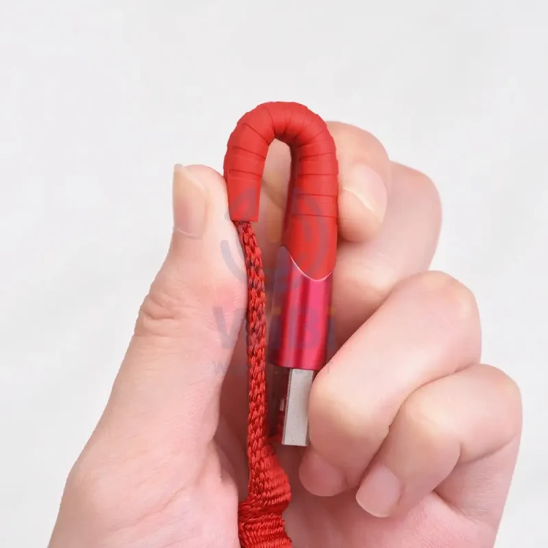Hoco U78 Cotton Treasure Charging Data Cable - 1.2M / USB-A / Lightning / Red