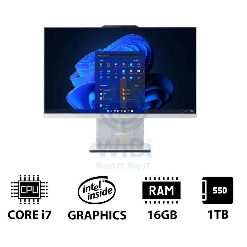 Lenovo IdeaCentre Gen 9 AIO PC - i7 / 16GB / 1TB (NVMe M.2 SSD) / 23.8" FHD Non-Touch / Win 11 Pro / 1YW / Cloud Grey - Desktop