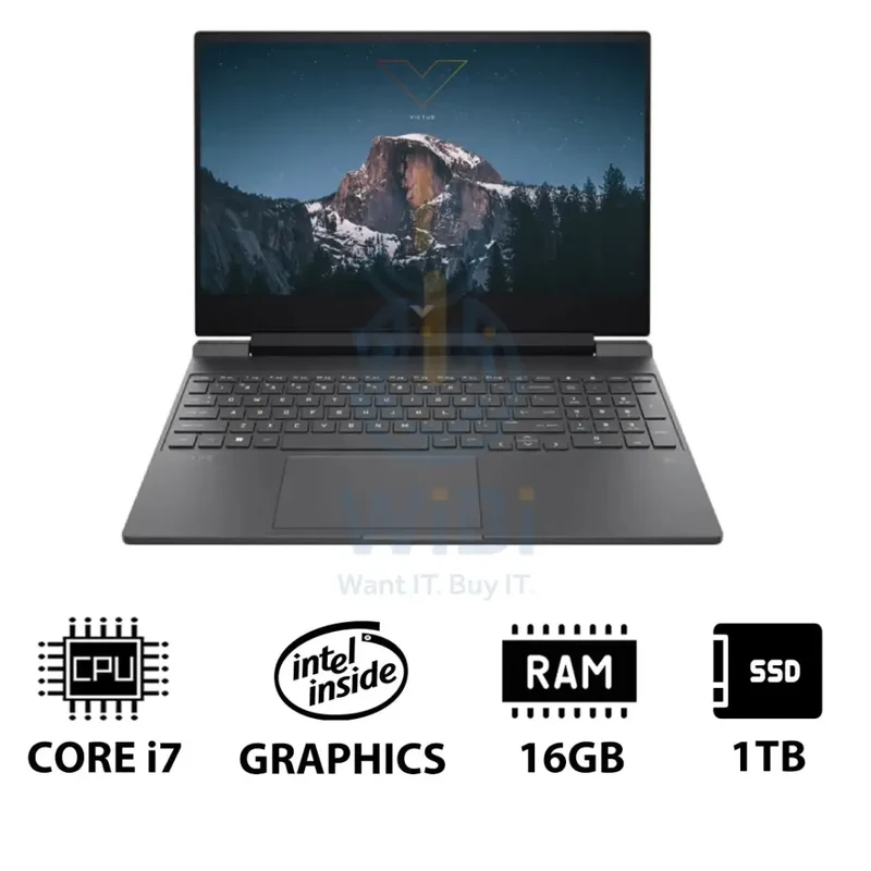 HP Victus 15-FA2093DX - 15.6" FHD / i7 / 16GB / 1TB (NVMe M.2 SSD) / RTX 5060 6GB GDDR7 / Win 11 Home / 1YW / English Keyboard / Mica Silver - Gaming Laptop