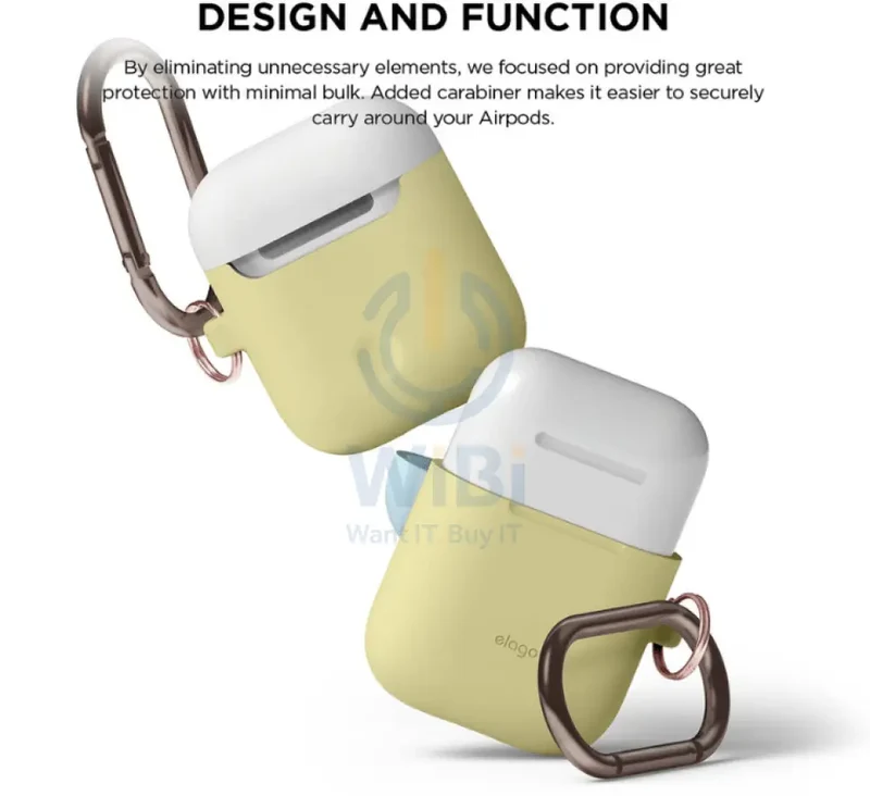 Elago AirPods 1 & 2 Duo Hang Case - Yellow / White Pastel Blue