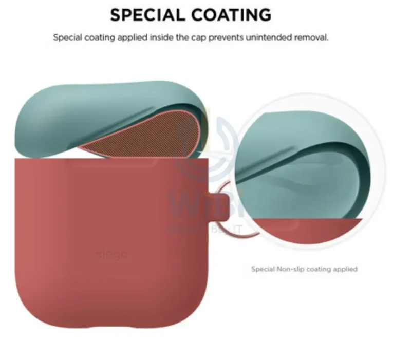 Elago AirPods 1 & 2 Duo Hang Case - Body-Italian Rose / Top-Coral Blue Yellow