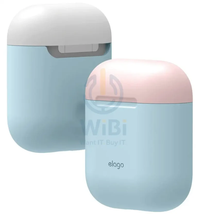 Elago AirPods 1 & 2 Duo Case - Body-Pastel Blue / Top-Pink White