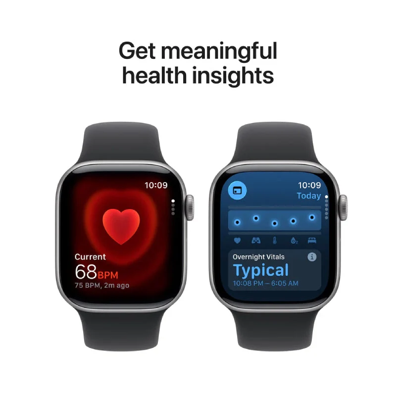 Apple Watch Series 11 - LTPO OLED / 64GB / 42mm / Bluetooth / Wi-Fi + Cellular / Medium/Large / Space Grey Aluminum Case With Black Sport Band