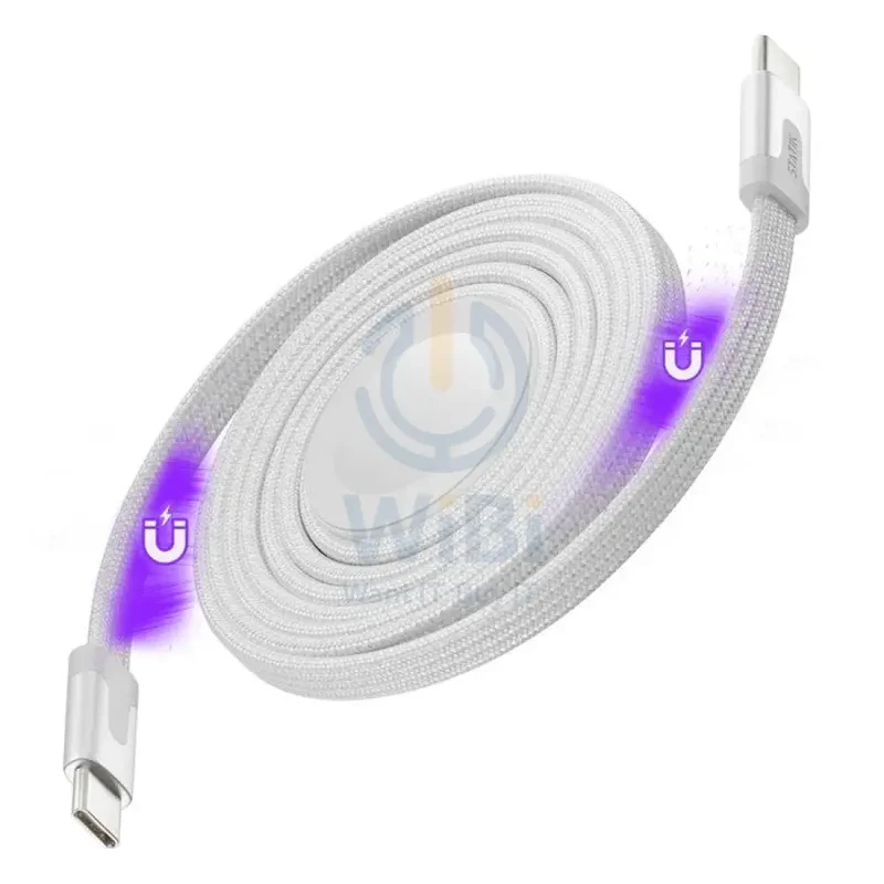 شاحن ستاتيك ماج ستاك ديو لساعة آبل ووتش مع كابل USB-C بطول 1.5 متر