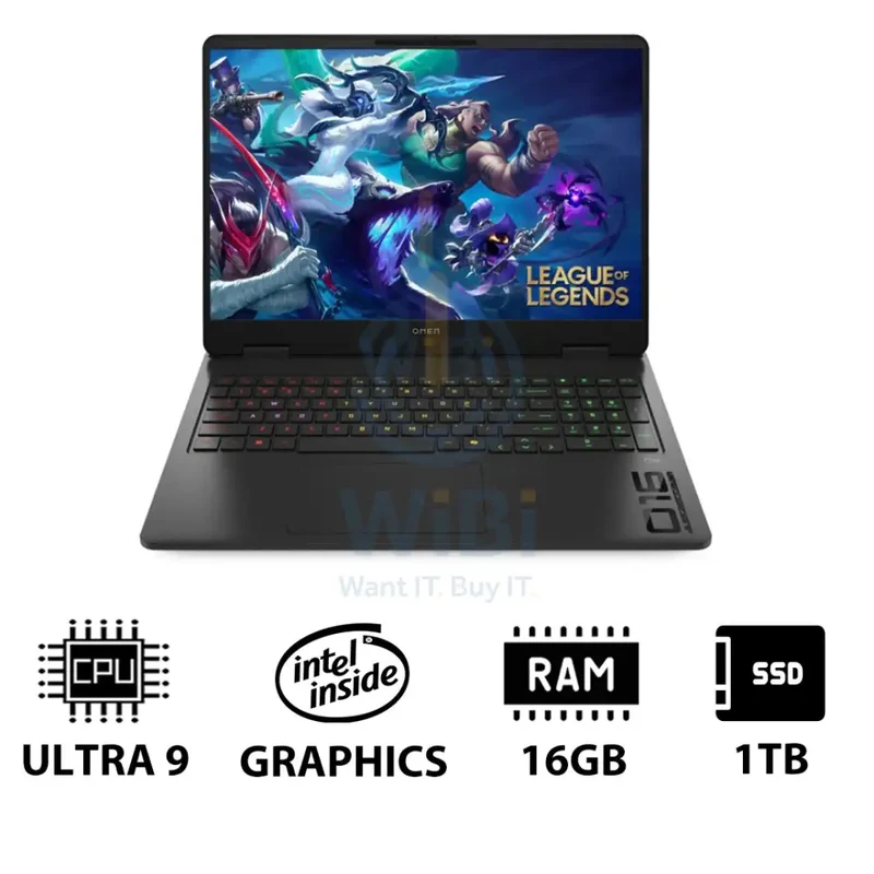 HP OMEN - 16" WQXGA / RTX 5070 8GB VGA / Ultra 9 / 16GB / 1TB (NVMe M.2 SSD) / Shadow Black