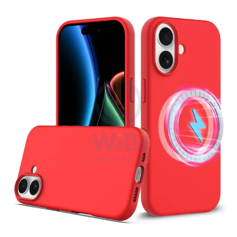 MagSafe Magnetic Wireless Charging Luxury Liquid Silicone Phone Case for iPhone 17 - Firefly Rose