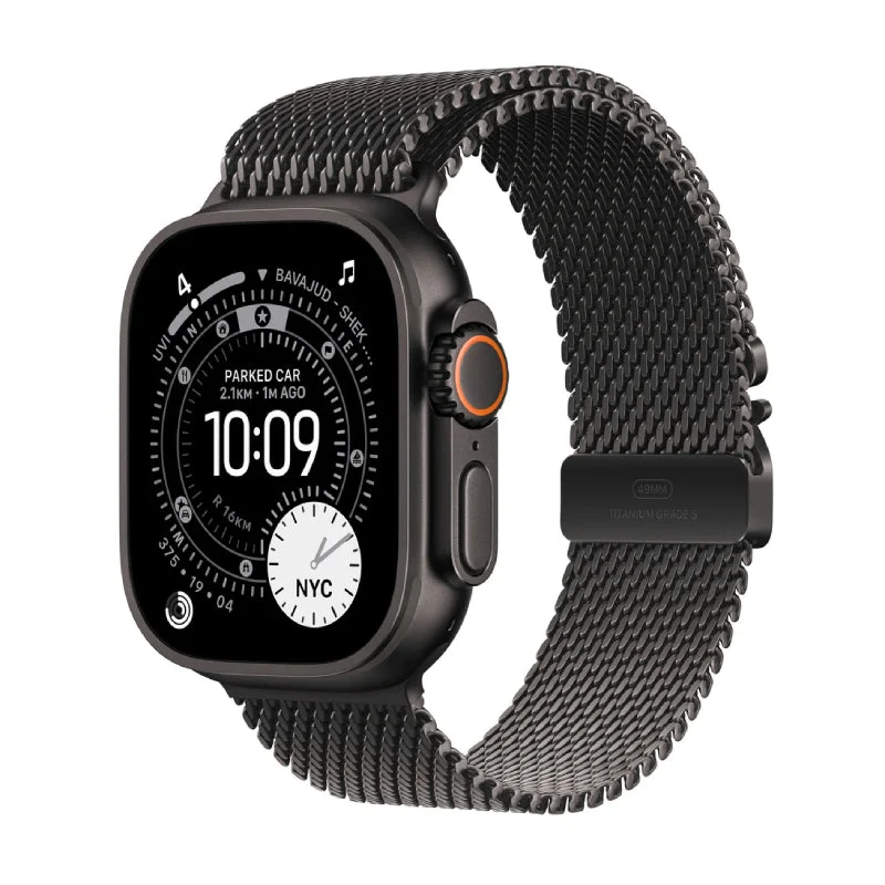 Apple Watch Ultra 3 - LTPO OLED / 64GB / 49mm / Bluetooth / Wi-Fi / Cellular / Small / Black Titanium Case with Black Milanese Loop
