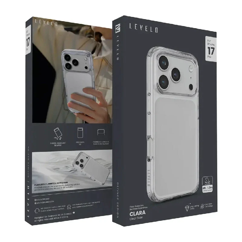 Levelo Clara Clear Case For Apple iPhone 17 Pro - Transparent