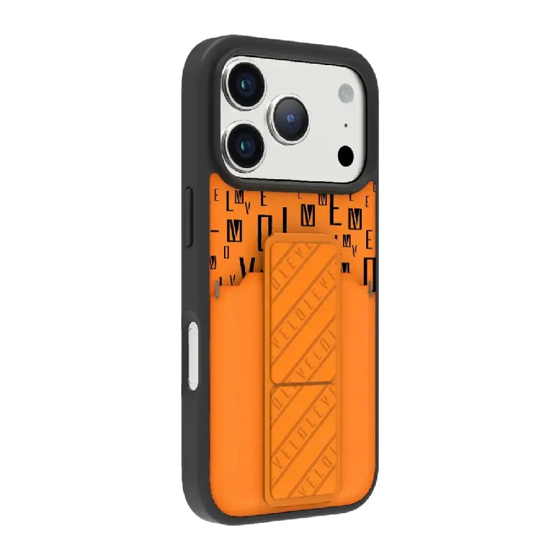 Levelo Morphix Gripstand Case With Cardholder For Apple iPhone 17 Pro Max - Sunrise Orange