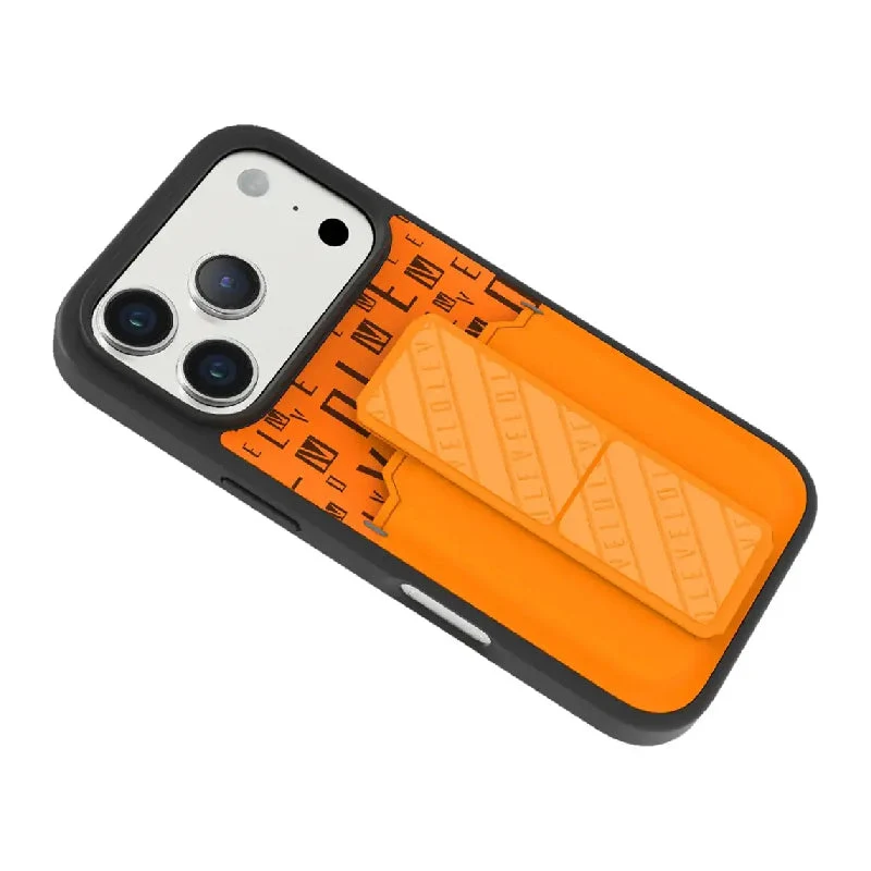 Levelo Morphix Gripstand Case With Cardholder For Apple iPhone 17 Pro Max - Sunrise Orange