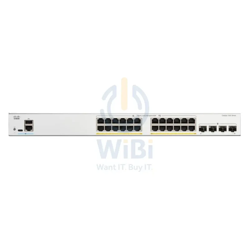Cisco Catalyst C1200-24P-4G Switch - 24-ports / 56 Gbps / 4x 1G SFP / Gigabit / PoE+ / Rack-Mountable
