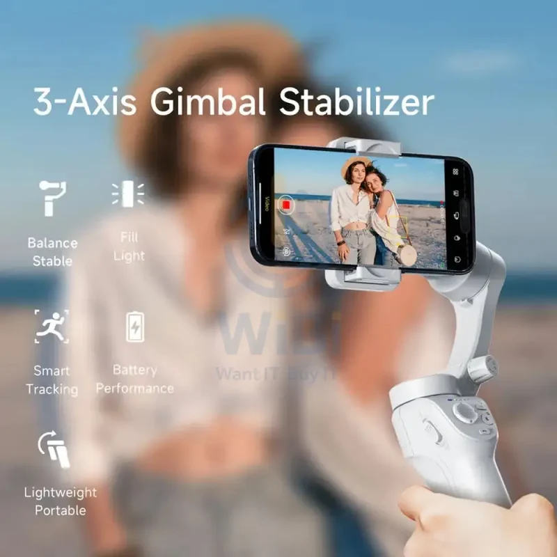 Earldom 3 Axis gimbal Stabilizer Portable Tripod - White
