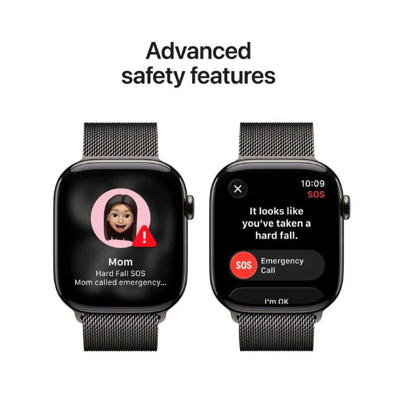 Apple Watch Series 11 - LTPO OLED / 64GB / 46mm / Bluetooth / Wi-Fi + Cellular / Medium/Large / Slate Titanium Case with Slate Milanese Loop