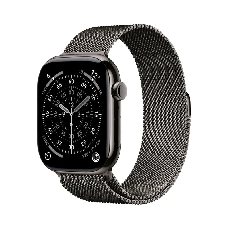 Apple Watch Series 11 - LTPO OLED / 64GB / 46mm / Bluetooth / Wi-Fi + Cellular / Small/Medium / Slate Titanium Case with Slate Milanese Loop