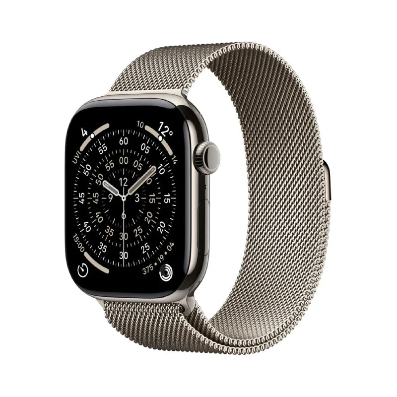Apple Watch Series 11 - LTPO OLED / 64GB / 46mm / Bluetooth / Wi-Fi + Cellular / Medium/Large / Natural Titanium Case with Natural Milanese Loop