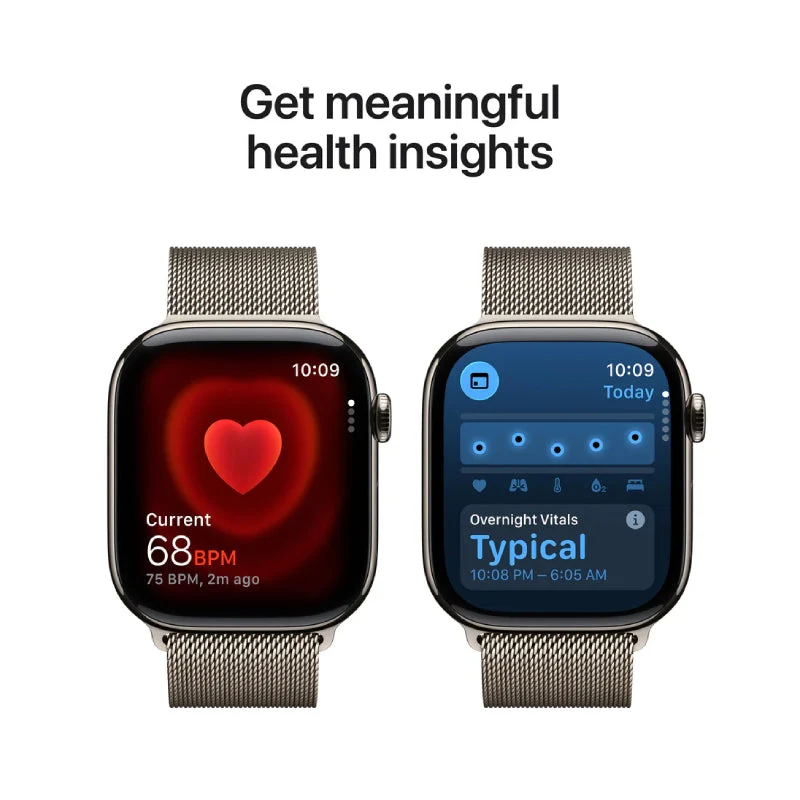 Apple Watch Series 11 - LTPO OLED / 64GB / 46mm / Bluetooth / Wi-Fi + Cellular / Medium/Large / Natural Titanium Case with Natural Milanese Loop